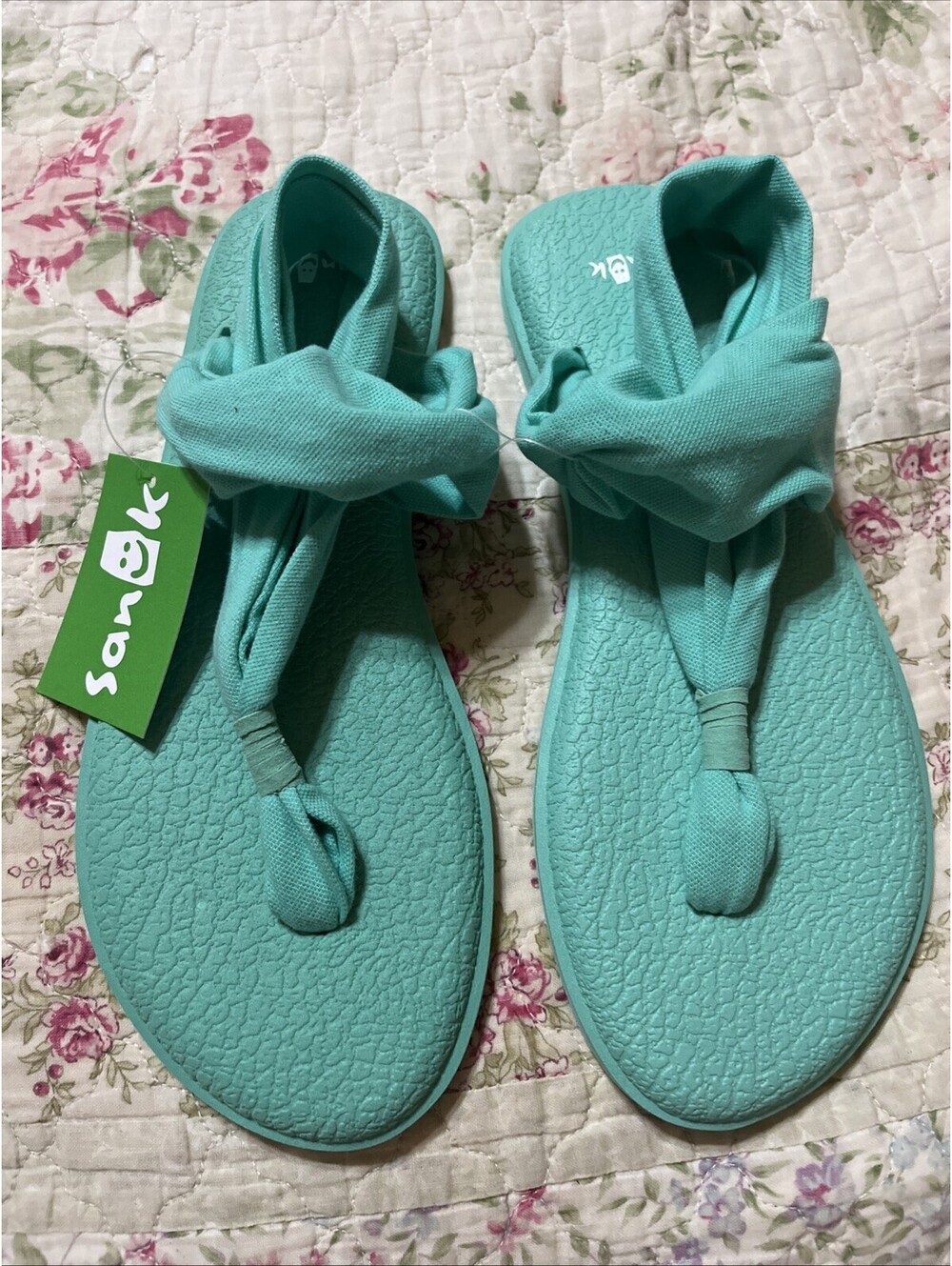 Sanuk Yoga Sling 2 Spectrum Womens US Size 8 Opal Aqua Teal Sandals Yoga Mat NWT